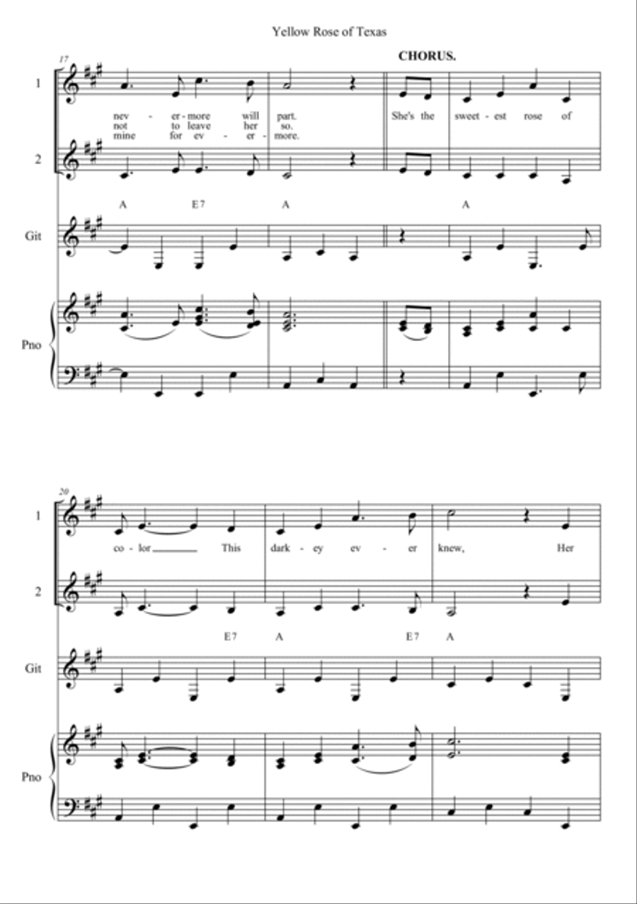 Yellow Rose of Texas Acoustic Guitar scores gallery preview page 4