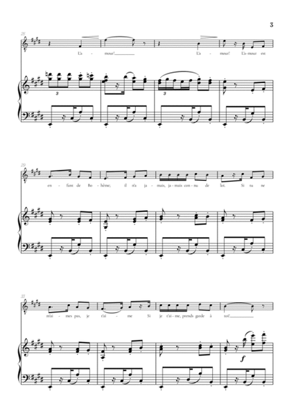 Bizet • Habanera from Carmen in E minor [Em] | tenor sheet music with piano accompaniment image number null
