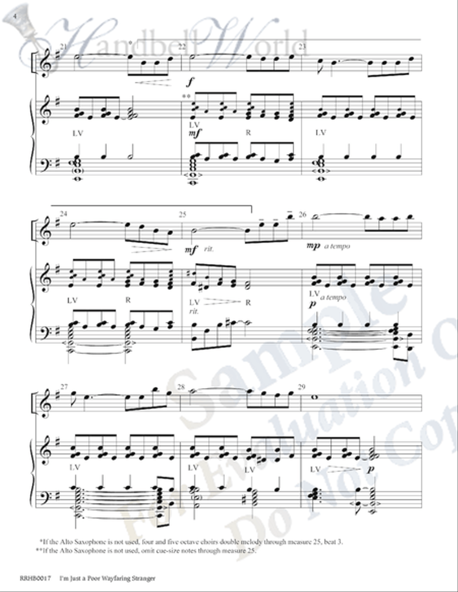 I'm Just a Poor Wayfaring Stranger 5-Octaves scores gallery preview page 3