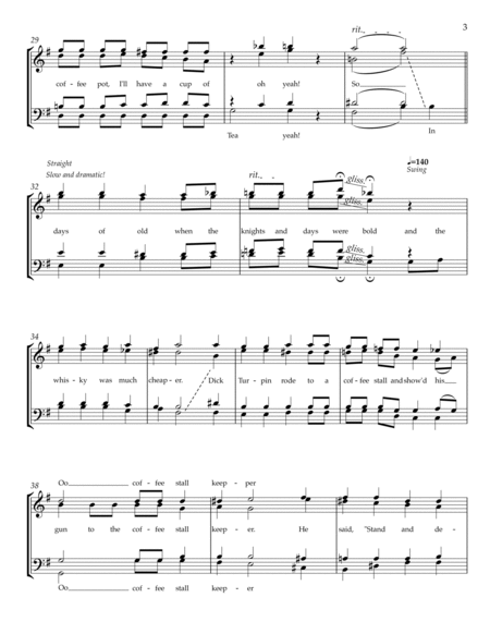 What I Want Is A Proper Cup Of Coffee TTBB - Digital Sheet Music
