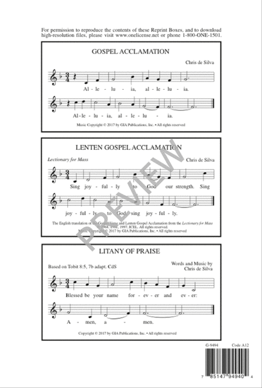 Acclamations for the Order of Celebrating Matrimony 2-Part scores gallery preview page 12