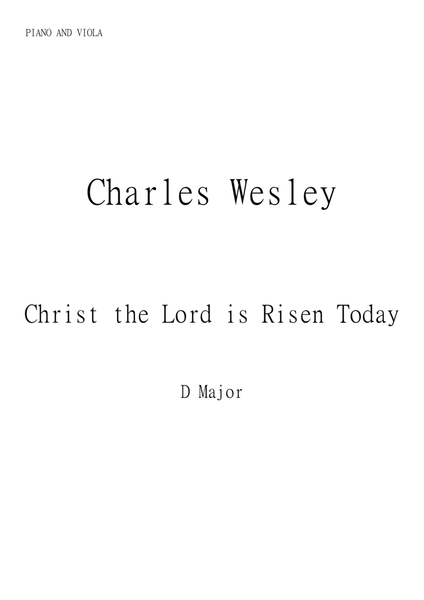 Christ the Lord Is Risen Today (Jesus Christ is Risen Today) for Viola and Piano in D major. Interme image number null