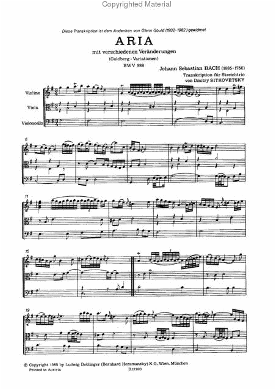 Goldberg-Variationen BWV 988 String Trio scores gallery preview page 2