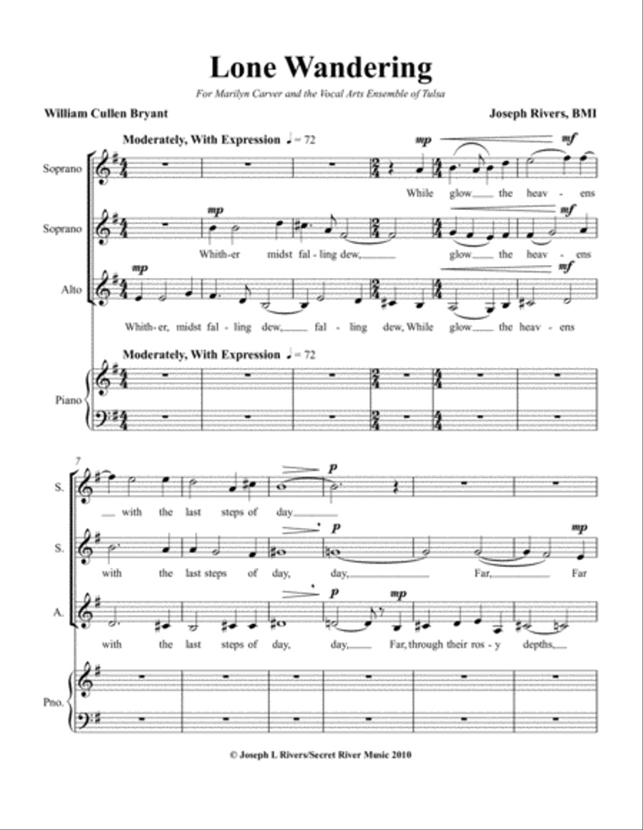 Lone Wandering SSA scores gallery preview page 2
