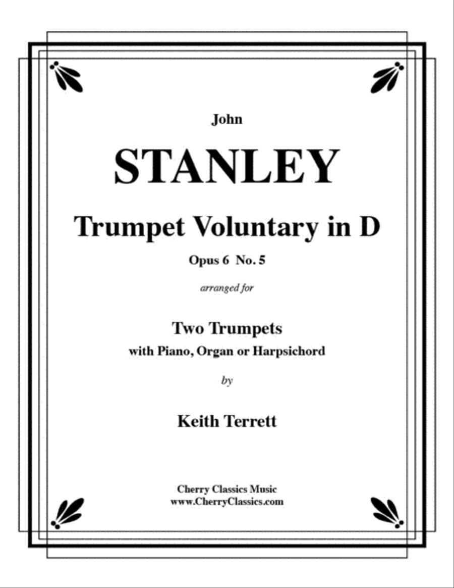 Trumpet Voluntary Op. 6, No 5 for Two Trumpets and Piano or Organ