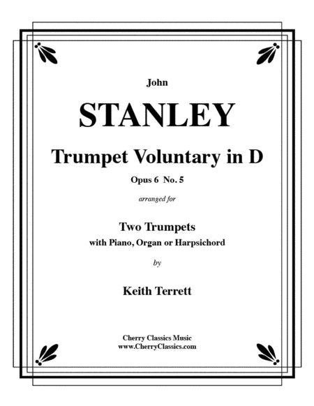 Trumpet Voluntary Op. 6, No 5 for Two Trumpets and Piano or Organ image number null
