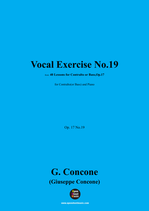G. Concone-Vocal Exercise No.19,for Contralto(or Bass) and Piano