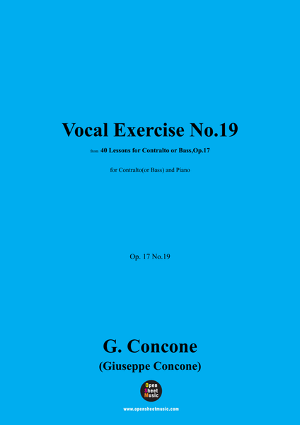 G. Concone-Vocal Exercise No.19,for Contralto(or Bass) and Piano image number null