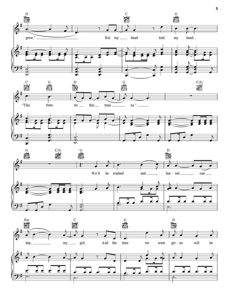 Winter Winds Piano, Vocal, Guitar scores gallery preview page 3