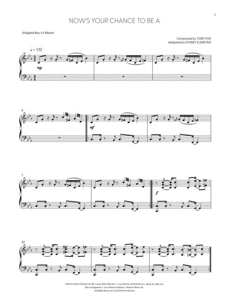 NOW'S YOUR CHANCE TO BE A (DELTARUNE Chapter 2 - Piano Sheet Music)