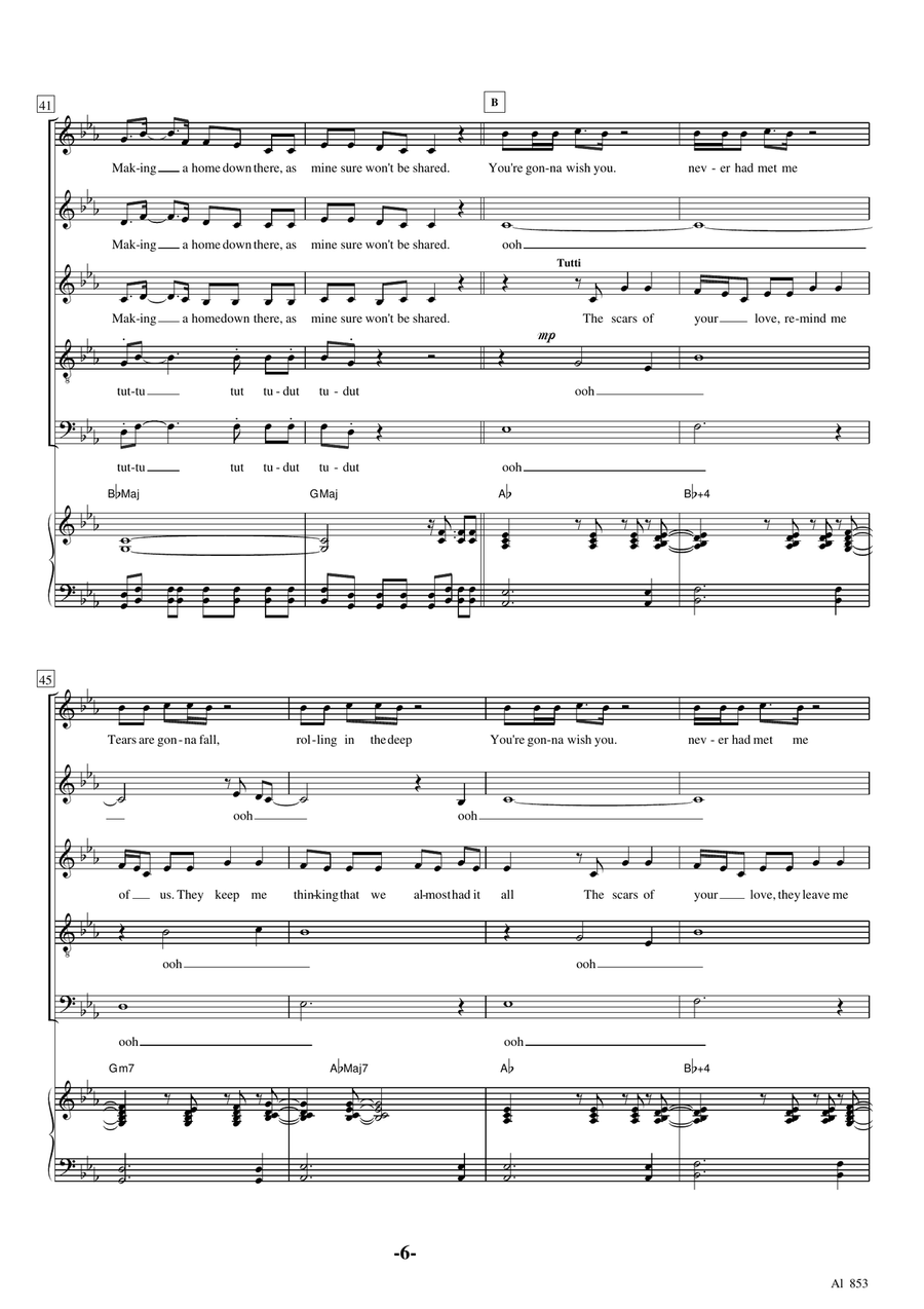 Rolling In The Deep Rolling In The Deep Divisi scores gallery preview page 6