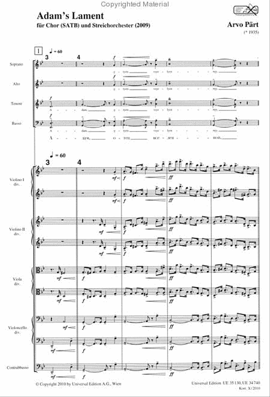 Adam's Lament String Orchestra scores gallery preview page 2