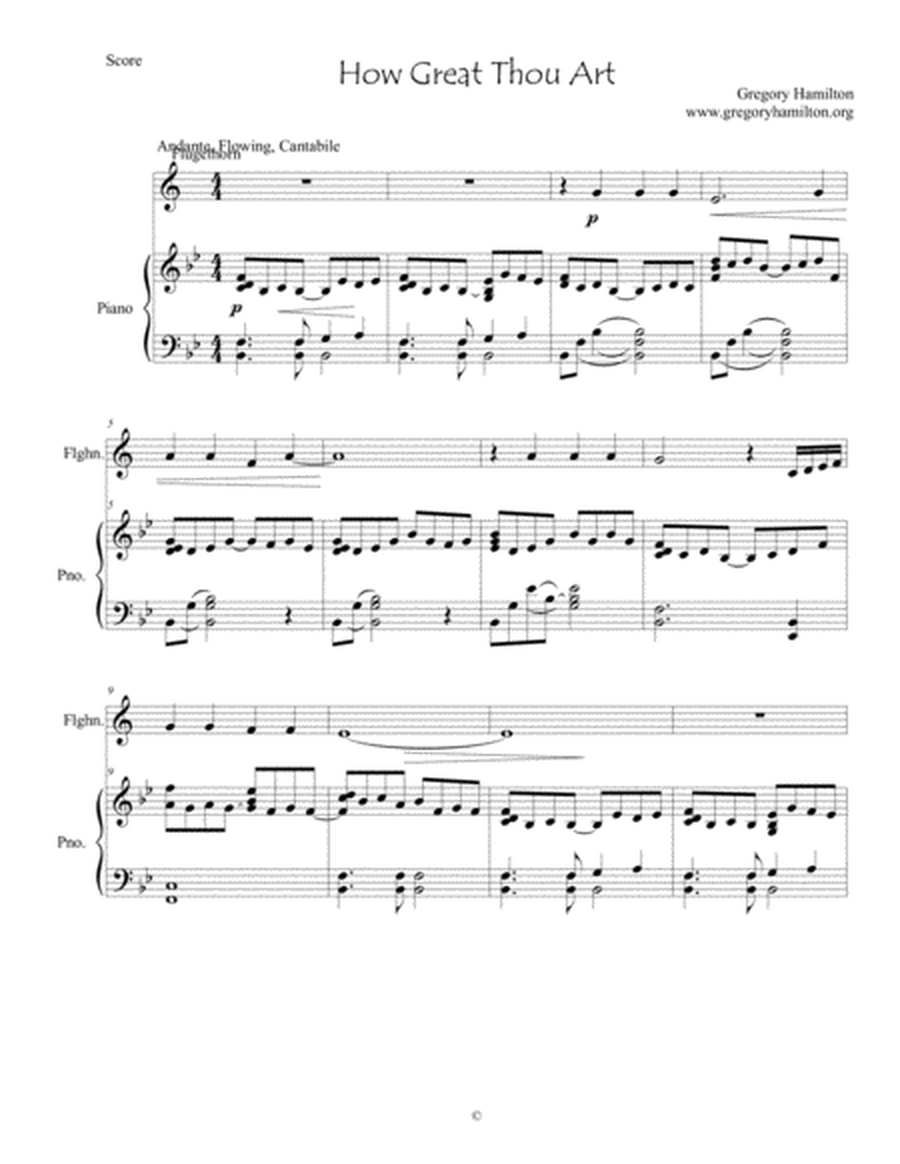 How Great Thou Art - for Fluglehorn and Piano image number null