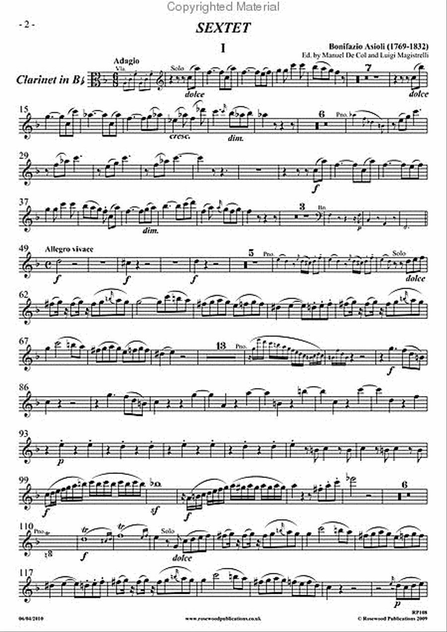 Sextet Clarinet scores gallery preview page 3