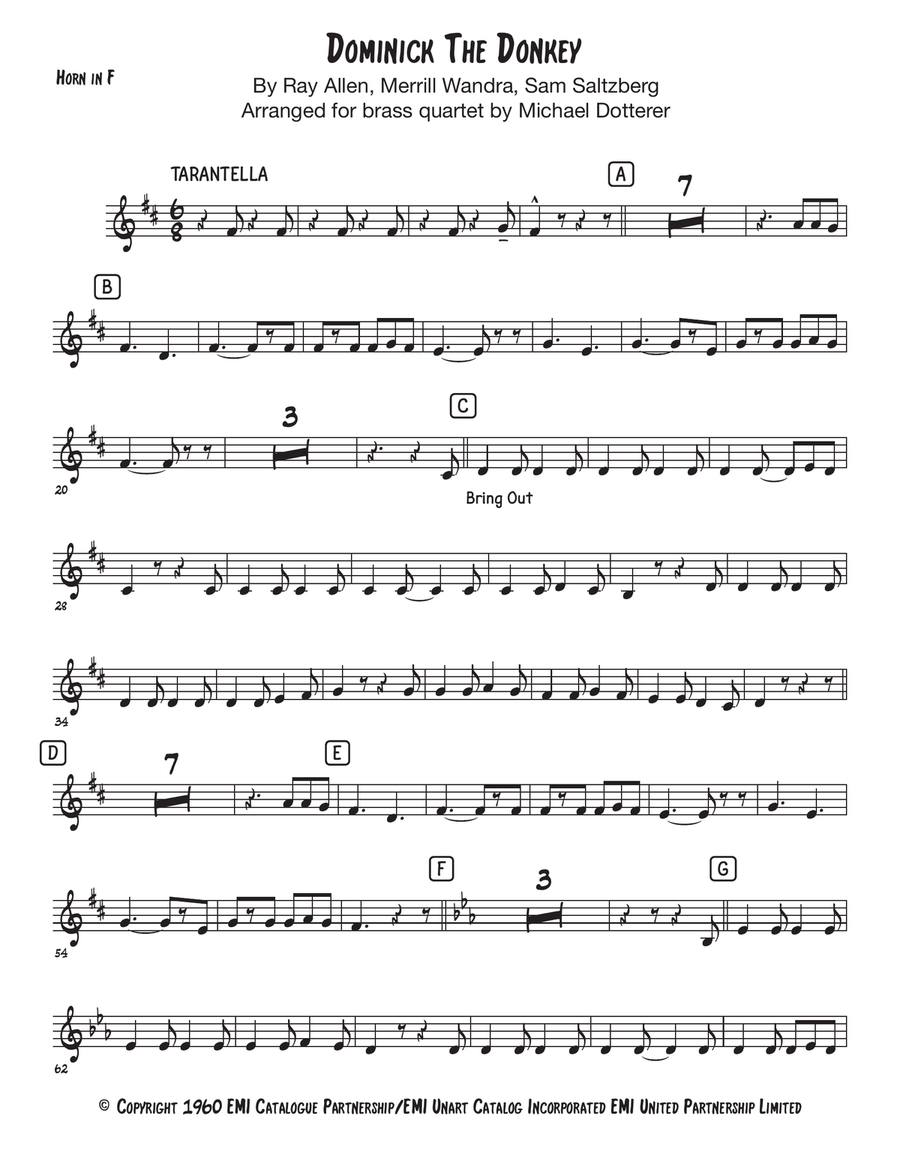 Dominick, The Donkey Dominick, The Donkey Brass Ensemble scores gallery preview page 2