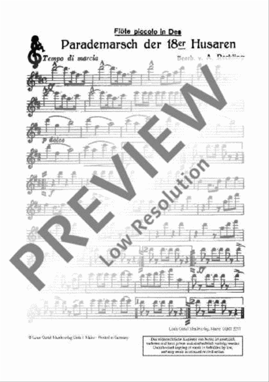 Parademarsch der 18er Husaren Concert Band scores gallery preview page 2
