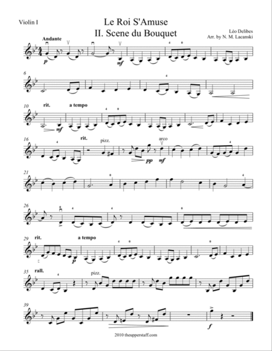 Le Roi S'Amuse Scene du bouquet String Orchestra scores gallery preview page 5