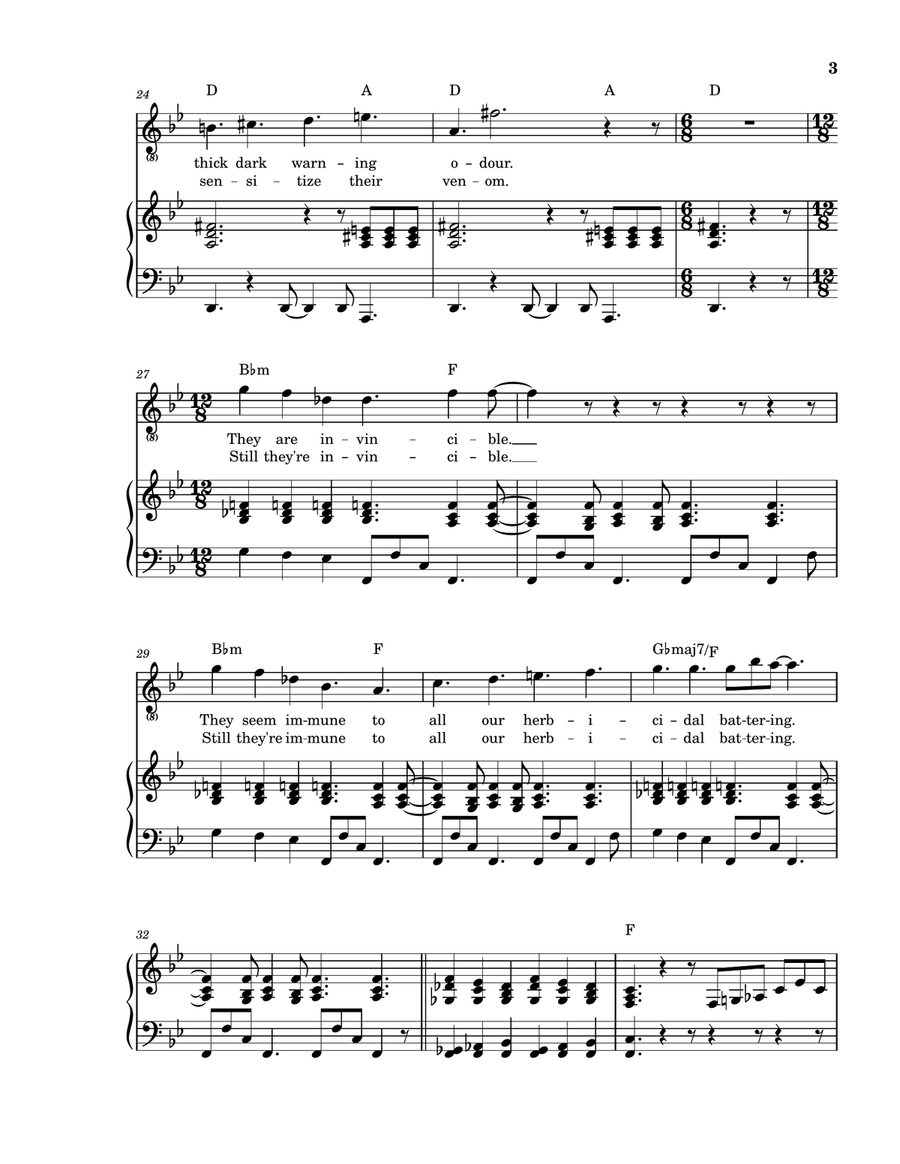 The Return Of The Giant Hogweed Piano, Vocal, Guitar scores gallery preview page 4