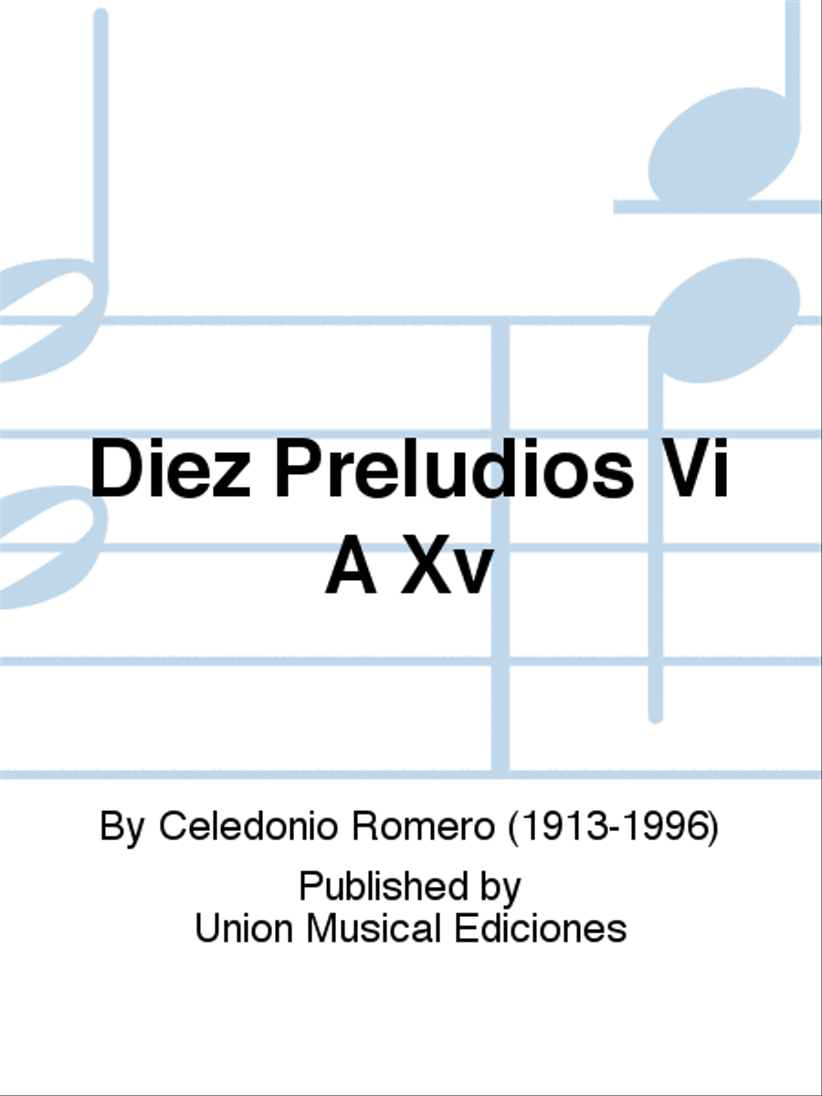 Diez Preludios Vi A Xv Acoustic Guitar scores gallery preview page 1