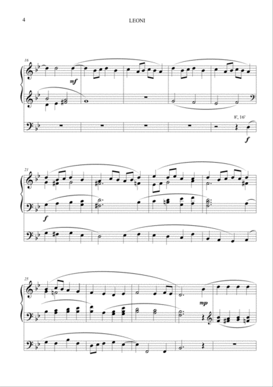 Chorale Prelude on Leoni Organ Solo scores gallery preview page 4
