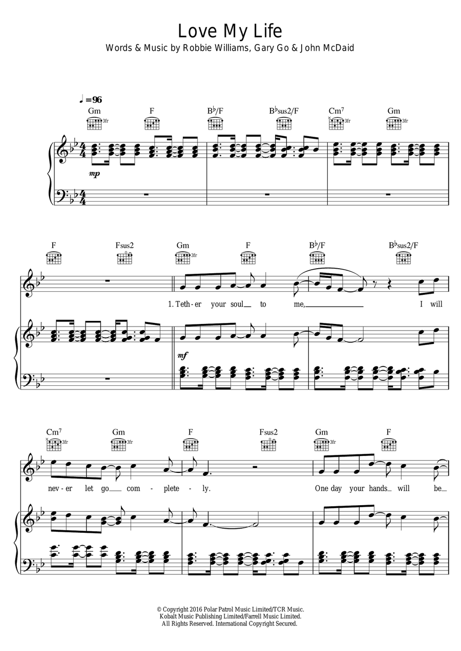 Love My Life Love My Life Piano, Vocal scores gallery preview page 1