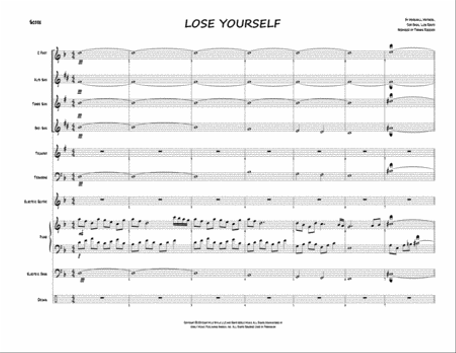 Lose Yourself Small Ensemble scores gallery preview page 1
