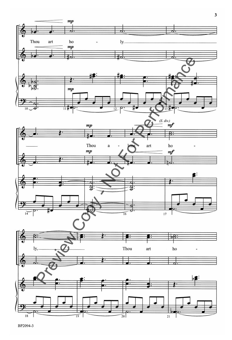 Thou Art Holy - SSAA SSAA scores gallery preview page 3