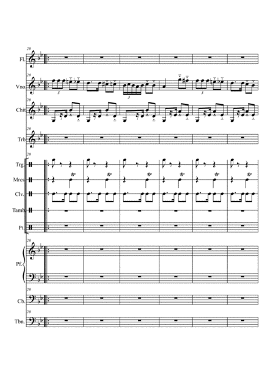 Carmen-Habanera by orchestra Large Ensemble scores gallery preview page 5