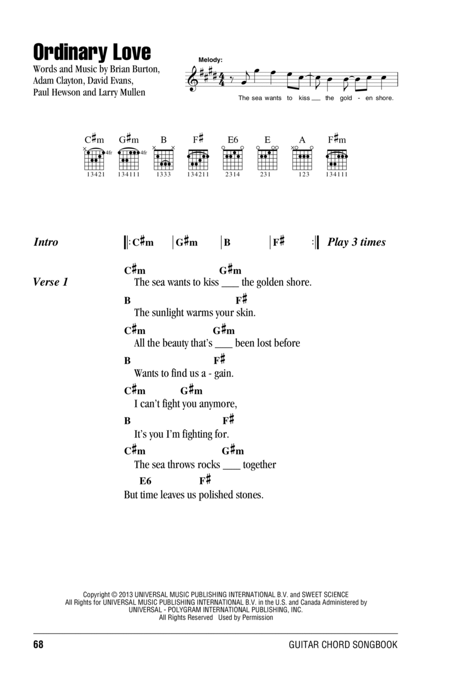 Ordinary Love Acoustic Guitar scores gallery preview page 1
