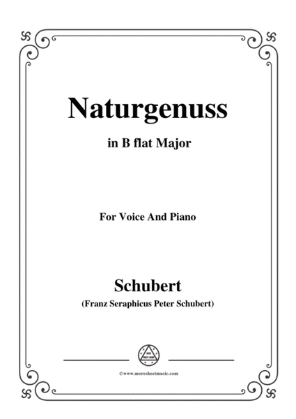 Schubert-Naturgenuss,in B flat Major,for Voice&Piano image number null