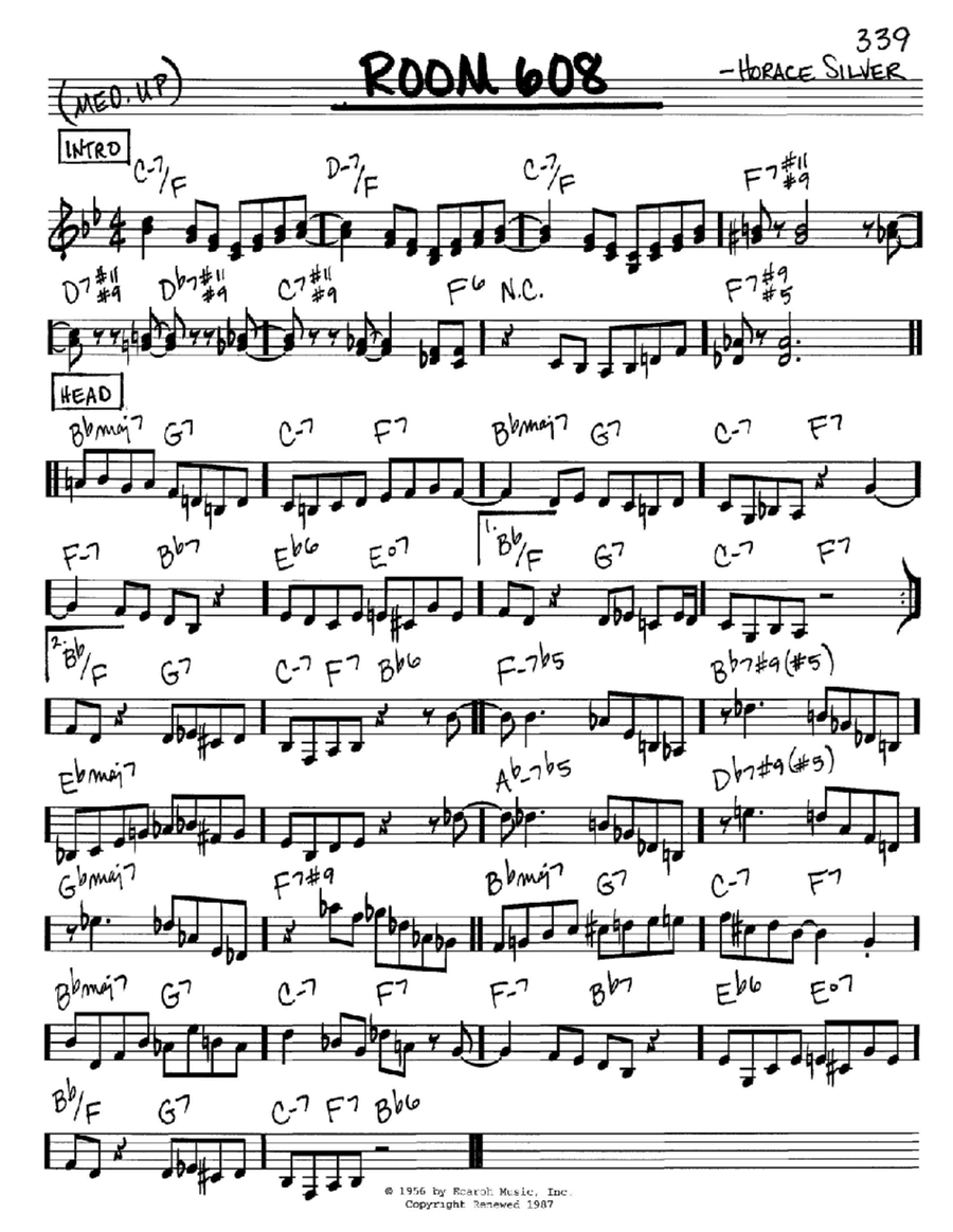Room 608 Room 608 Piano scores gallery preview page 1