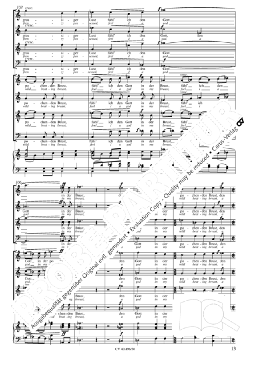 To the stormwind (An den Sturmwind) 4-Part scores gallery preview page 14