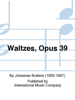 Book cover for Waltzes, Opus 39