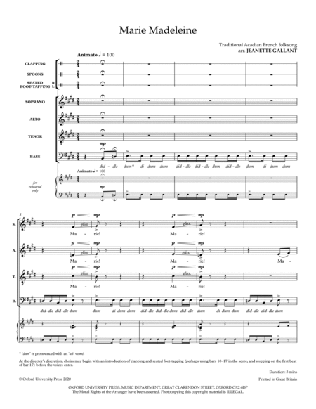 Marie Madeleine (SATB) image number null
