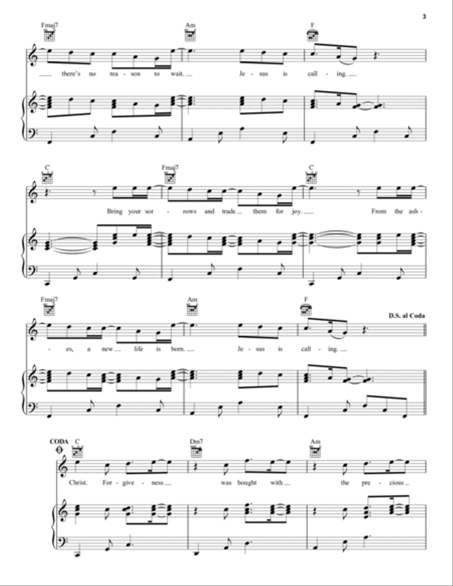 O Come To The Altar Piano, Vocal, Guitar scores gallery preview page 3