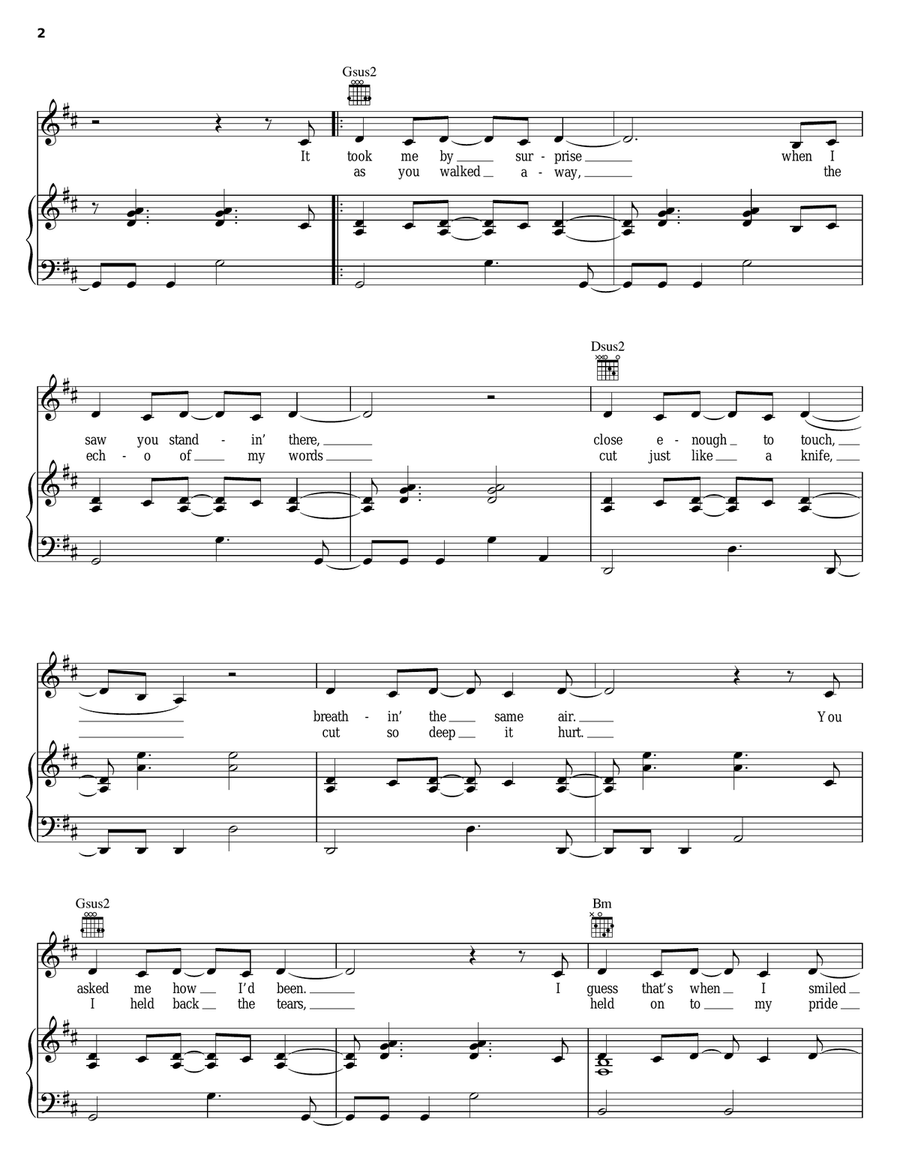 What I Really Meant To Say Piano, Vocal, Guitar scores gallery preview page 2