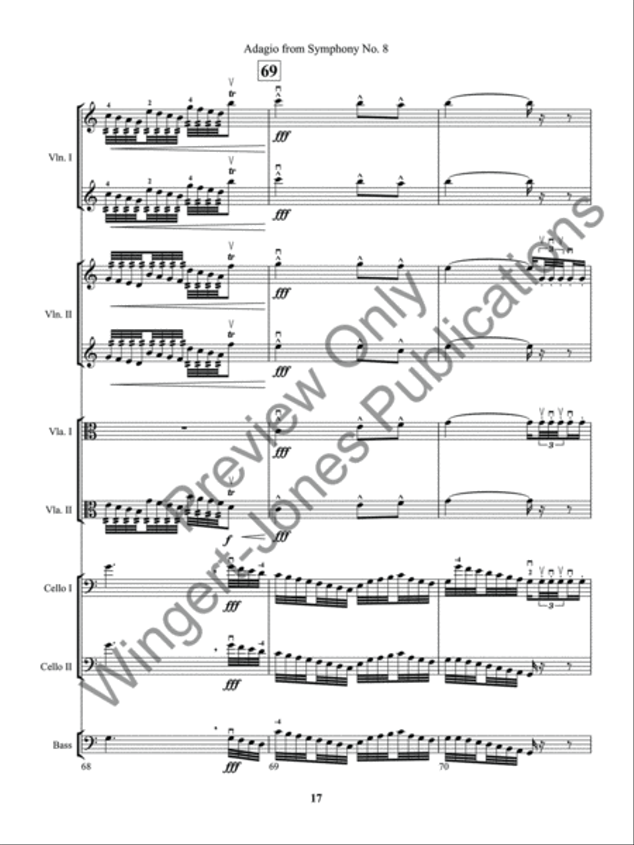 Adagio from Symphony No. 8 (Score) String Orchestra scores gallery preview page 20