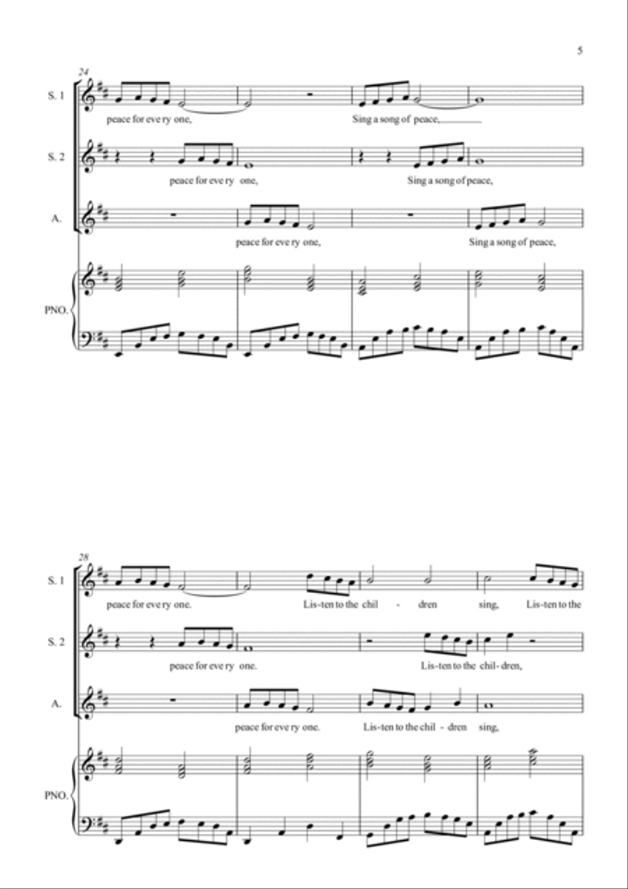 Sing a Song of Love Sing a Song of Love SSA scores gallery preview page 5