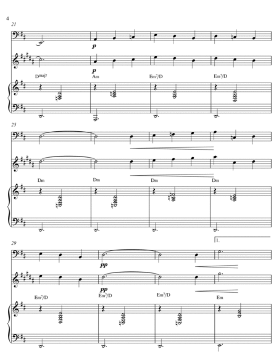 Erik Satie - Gymnopedie No 1(Trio Piano, Cello and Alto Sax) with chords Small Ensemble scores gallery preview page 4