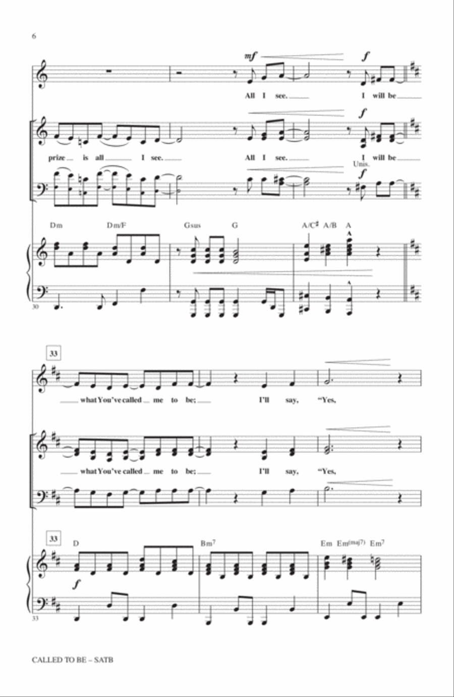 Called To Be Called To Be 4-Part scores gallery preview page 5