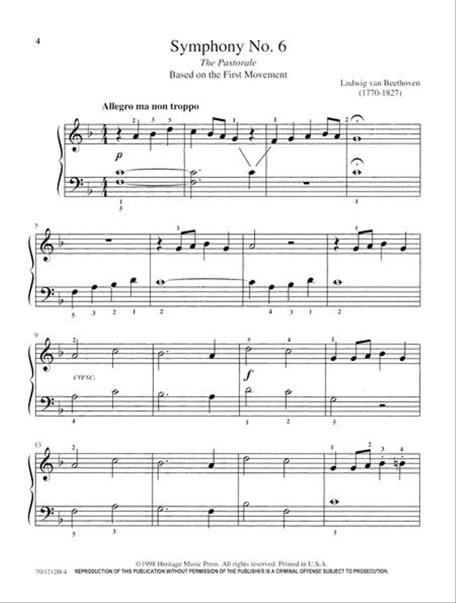Mastering Melodies: Favorite Symphonies Piano Solo scores gallery preview page 4