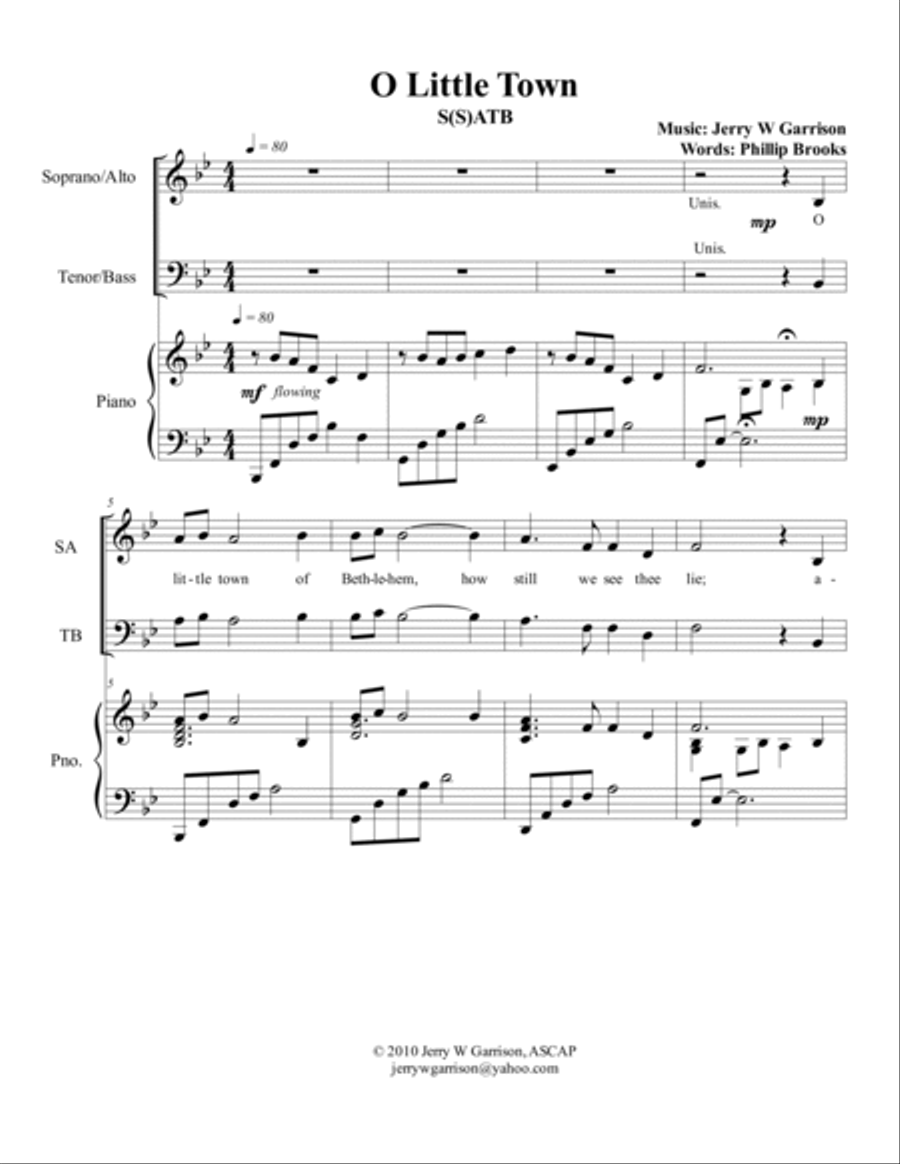 O Little Town 4-Part scores gallery preview page 2