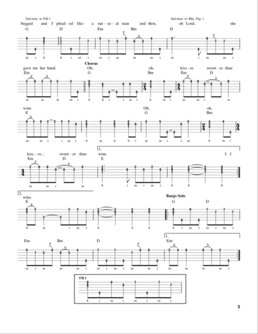 Kisses Sweeter Than Wine Banjo scores gallery preview page 3