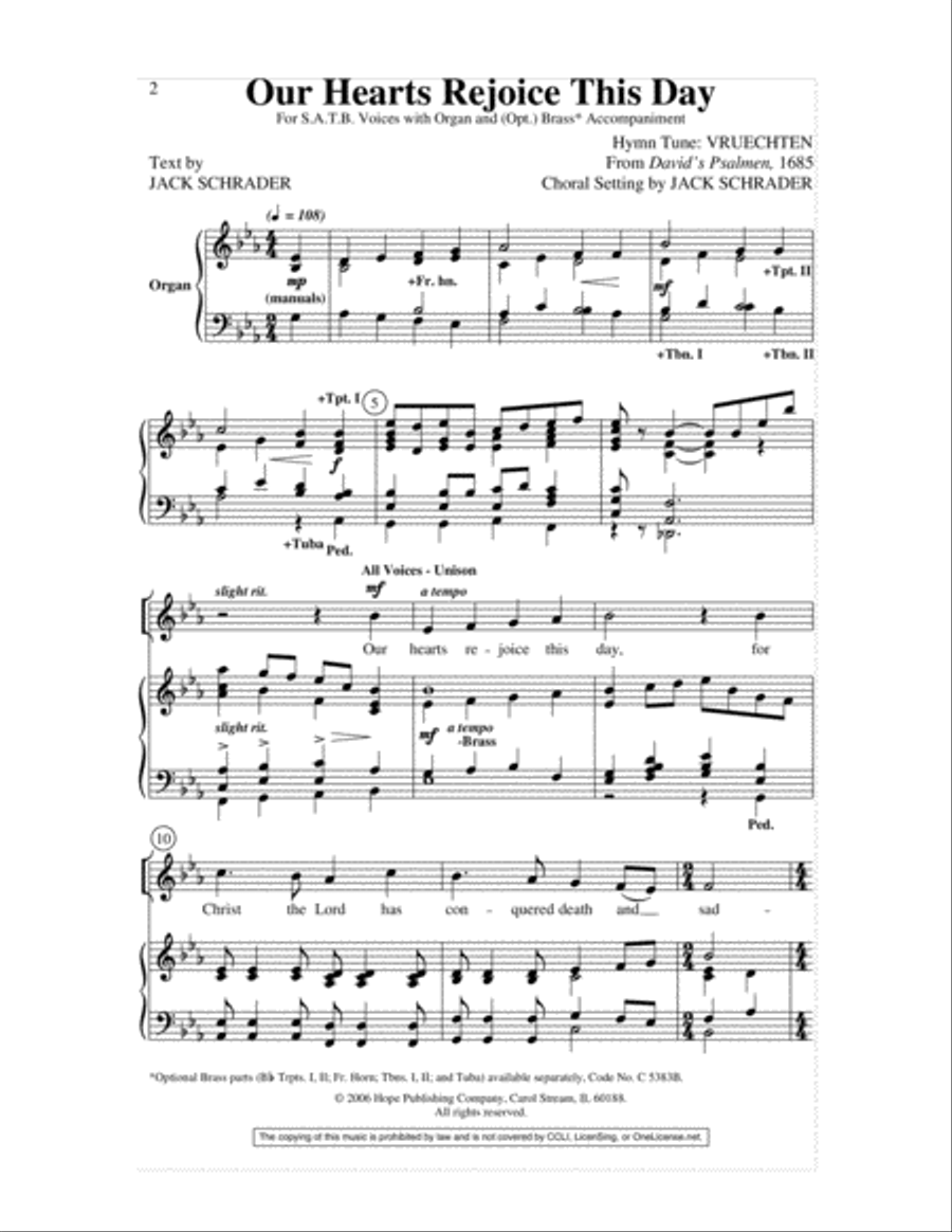 Our Hearts Rejoice This Day 4-Part scores gallery preview page 2