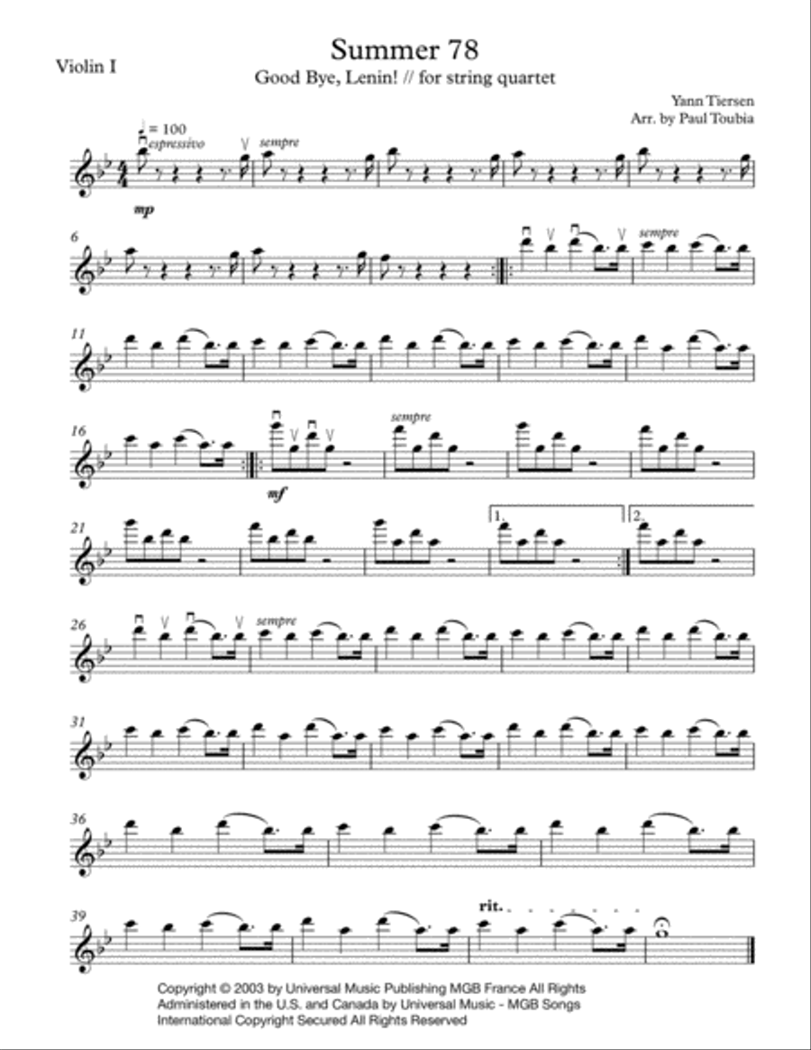 Summer 78 String Quartet scores gallery preview page 6