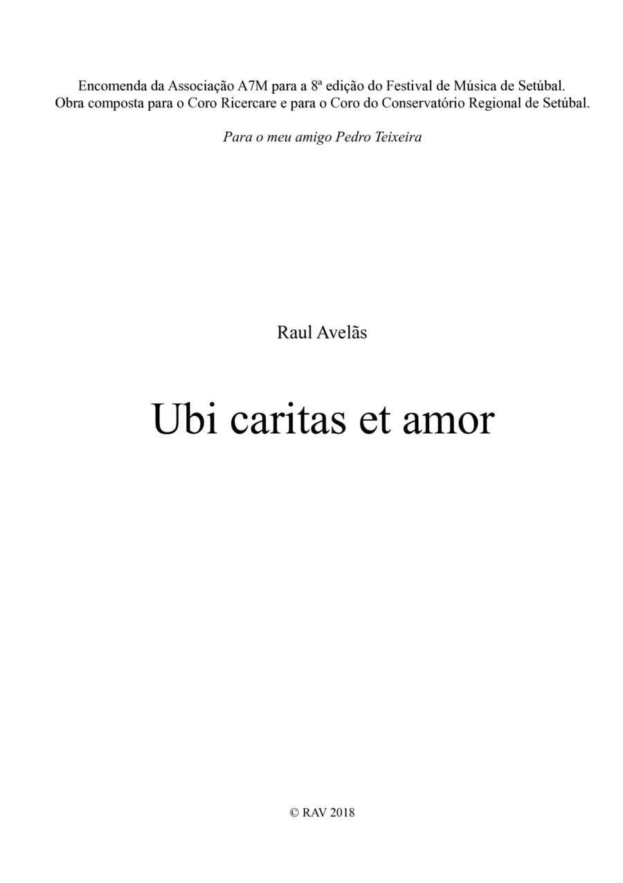 Ubi caritas et amor Ubi caritas et amor Divisi scores gallery preview page 1