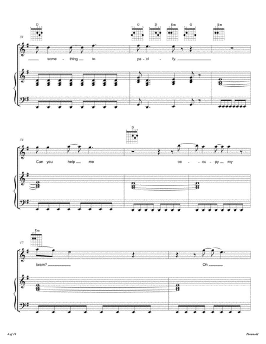 Paranoid Voice scores gallery preview page 5