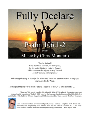 Fully Declare (Psalm 106.1-2 WEB)