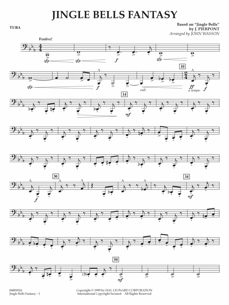 Jingle Bells Fantasy (arr. John Wasson) - Tuba