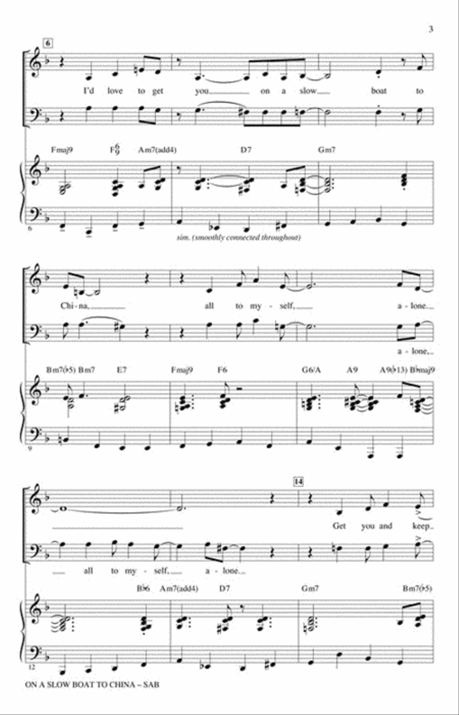 On a Slow Boat to China On a Slow Boat to China 3-Part scores gallery preview page 3